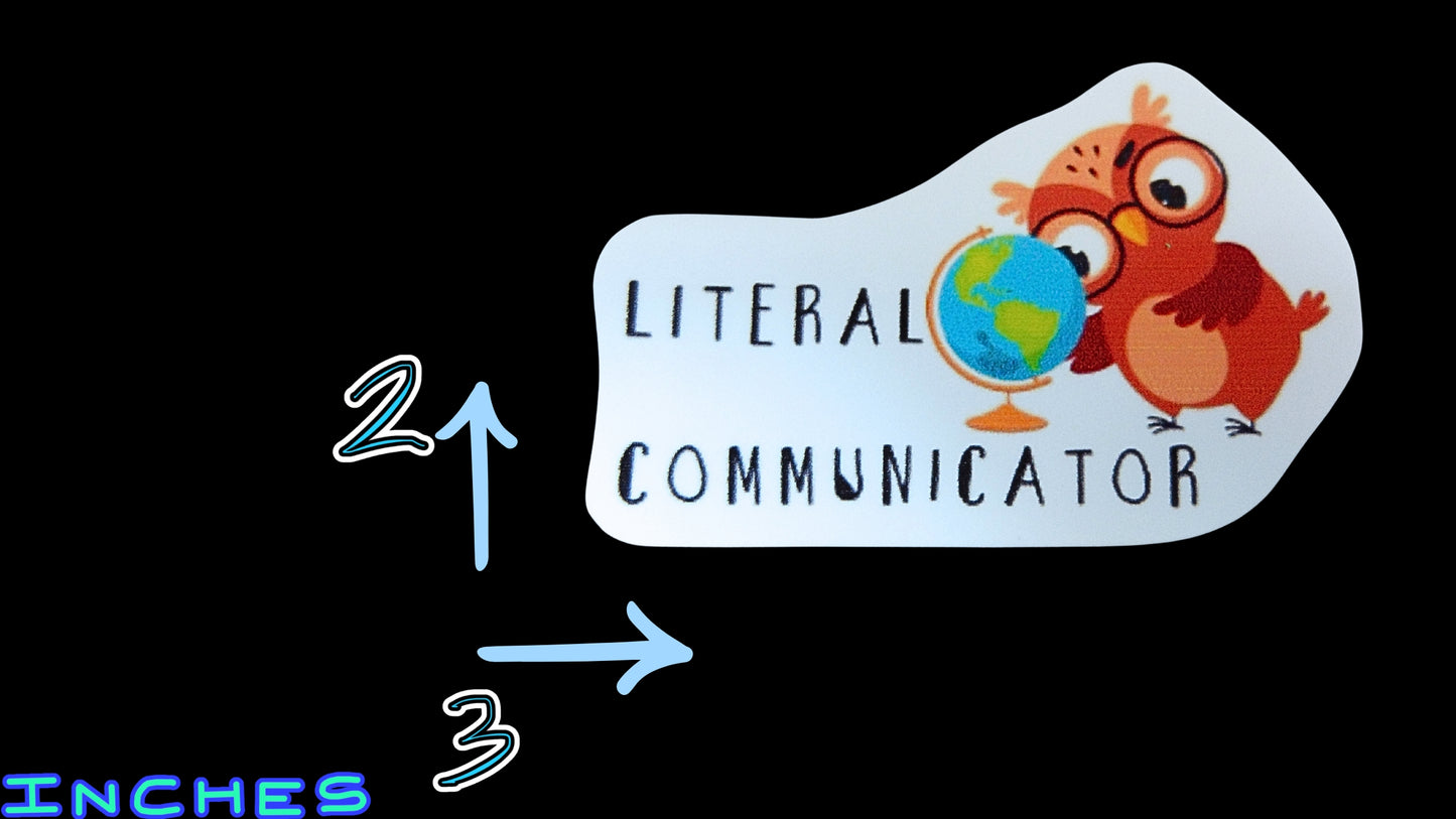 Pegatinas y llaveros de aceptación de comunicador literal