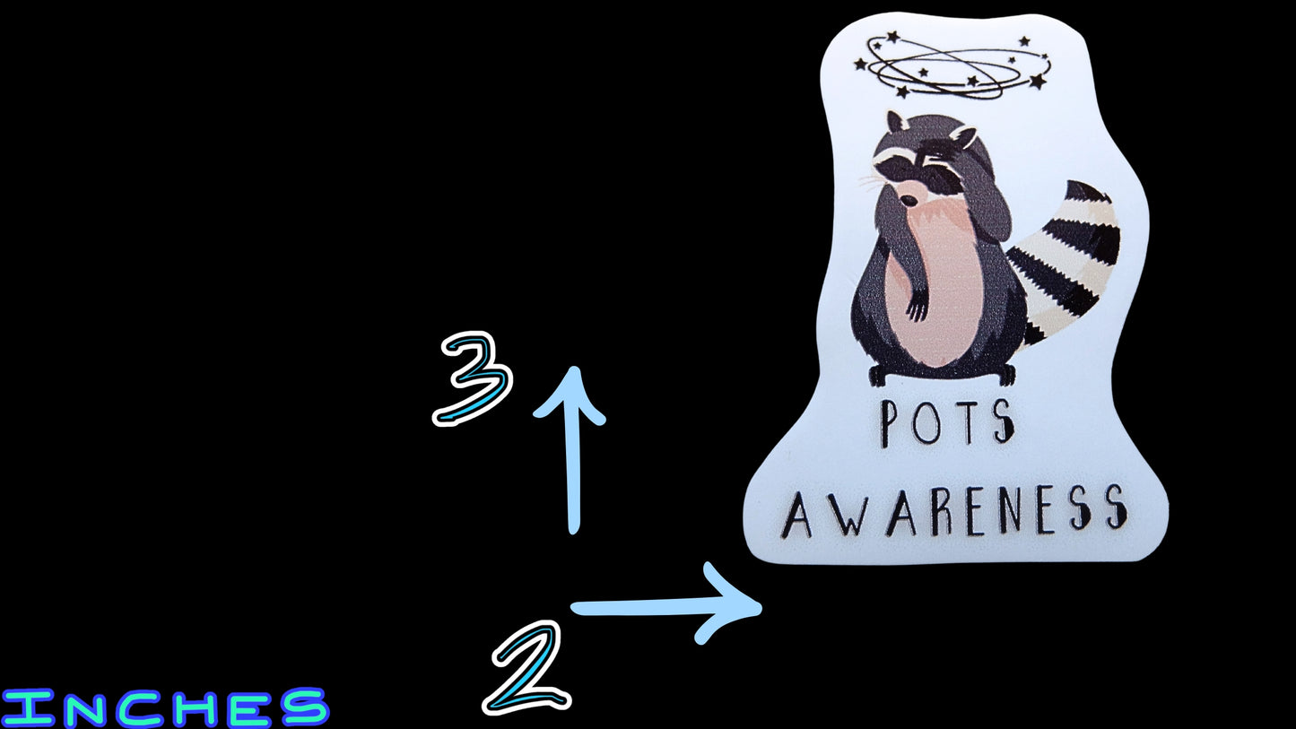 Pegatinas y llaveros de concienciación sobre el síndrome de taquicardia postural ortostática