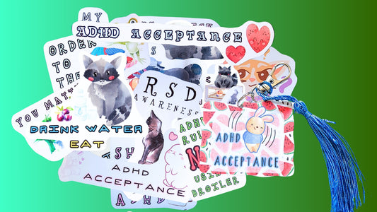 ADHD Acceptance Stickers & Keychain