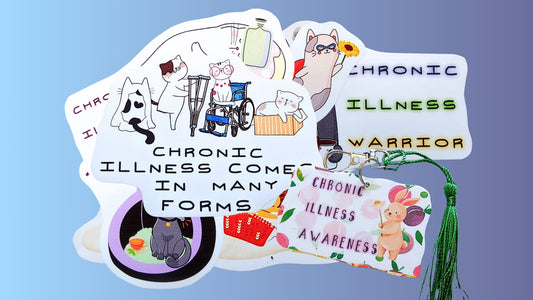 Chronic Illness Awareness Stickers & Keychain