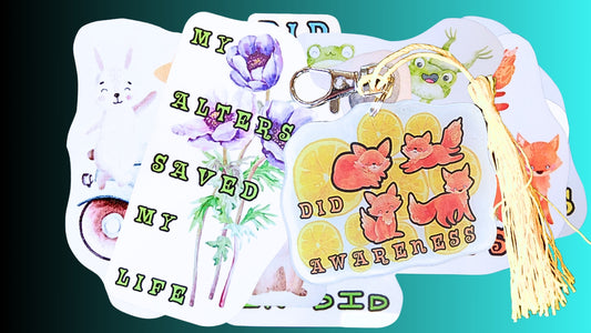 DID (Dissociative Identity Disorder) Sticker & Keychain Set